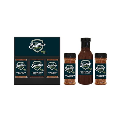 3 Pack BBQ Sauce & 8 Oz. Spice (350 ml each)- Black
